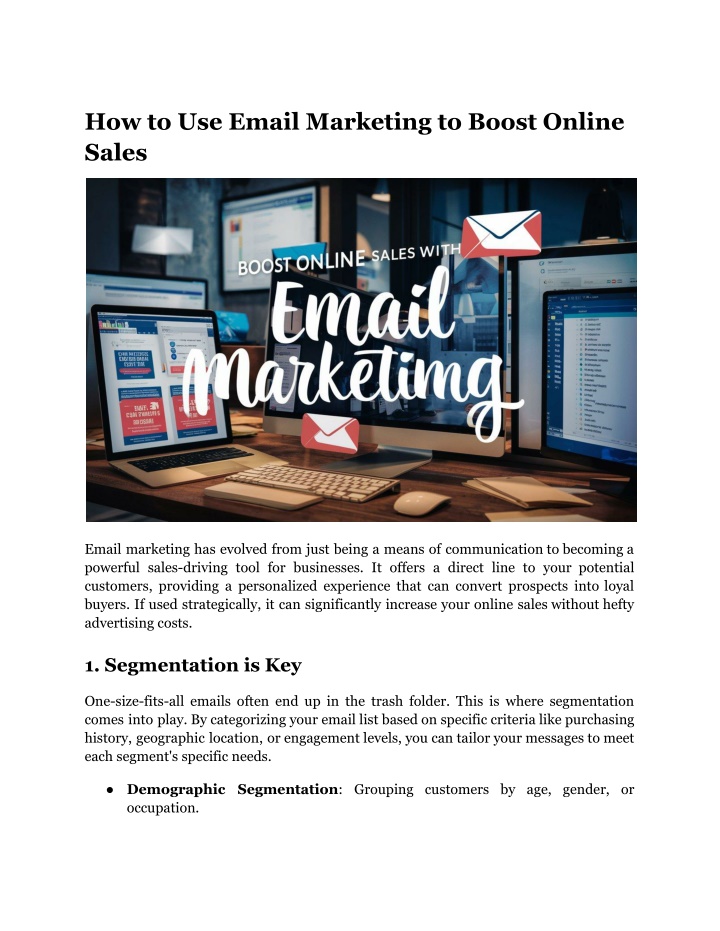 how to use email marketing to boost online sales n.w