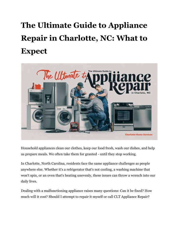 the ultimate guide to appliance n.w