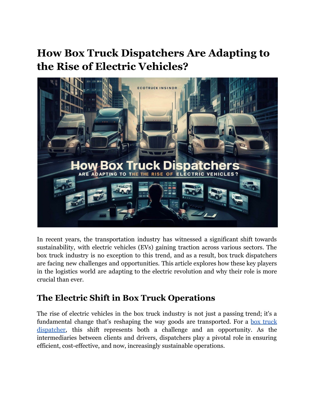 how box truck dispatchers are adapting l.w