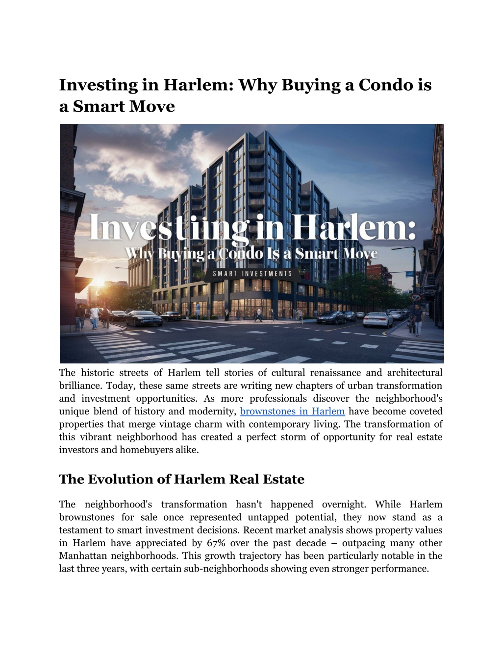 investing in harlem why buying a condo is a smart l.w