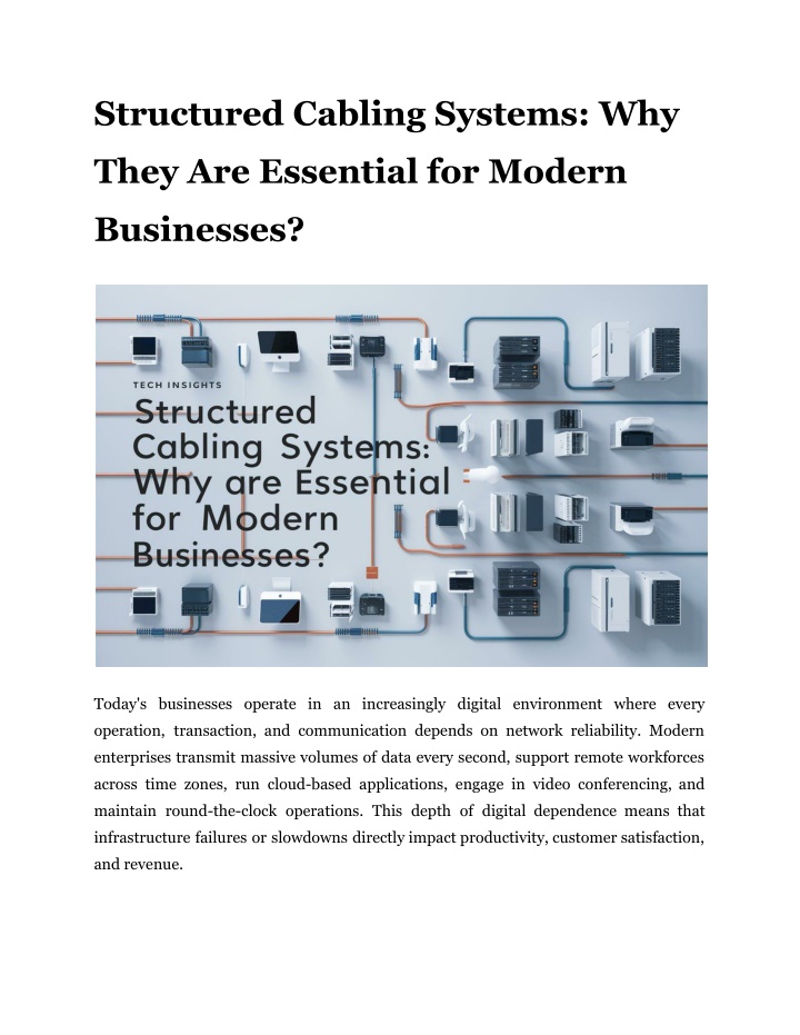 structured cabling systems why n.w