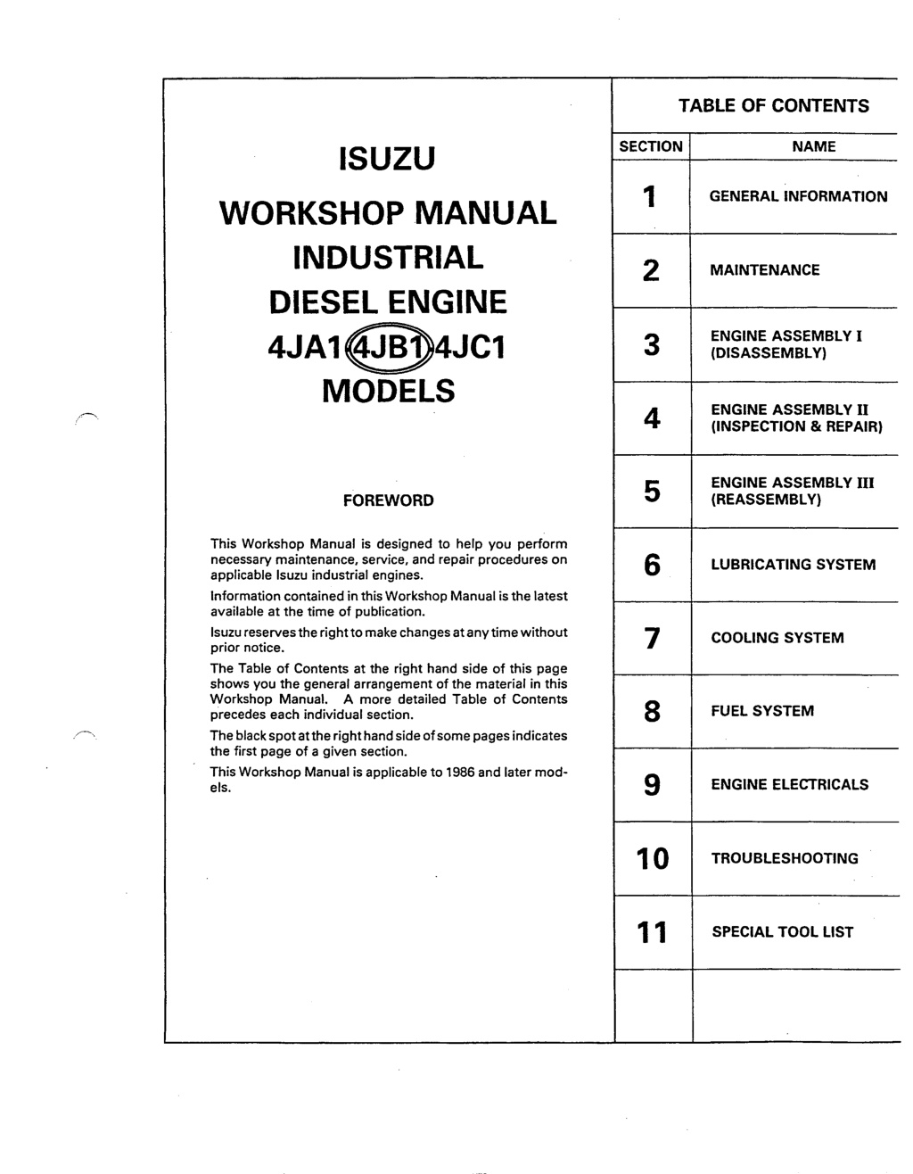 table of contents l.w