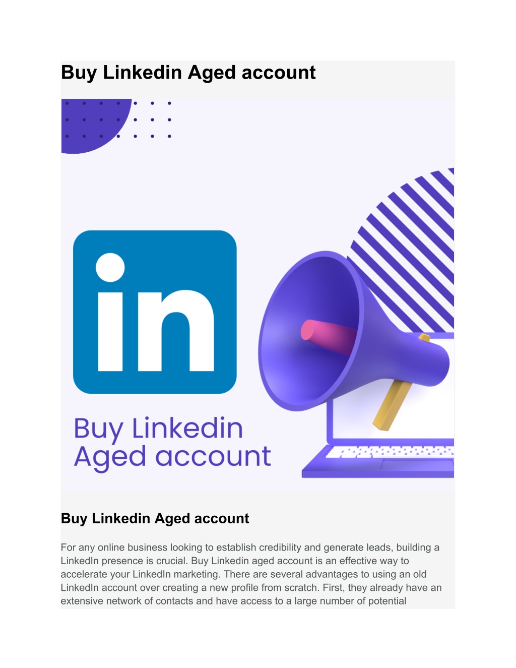 buy linkedin aged account l.w