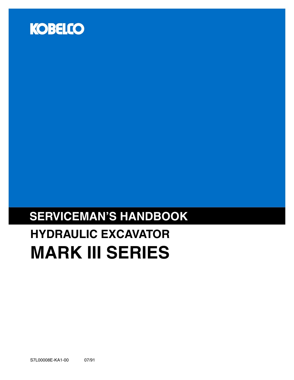 serviceman s handbook hydraulic excavator l.w