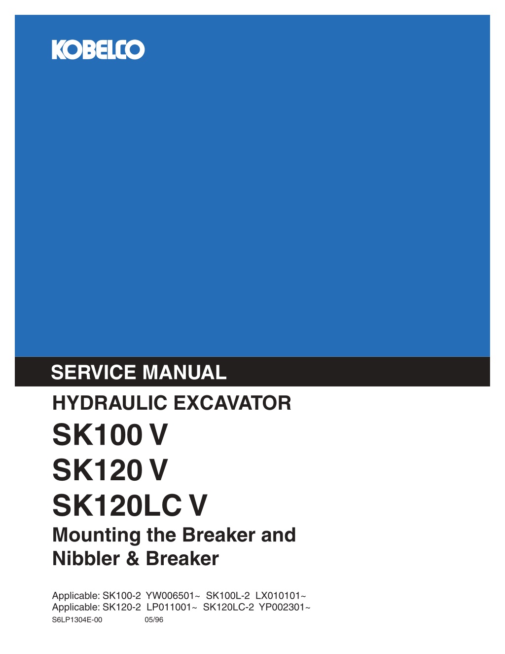 service manual hydraulic excavator l.w