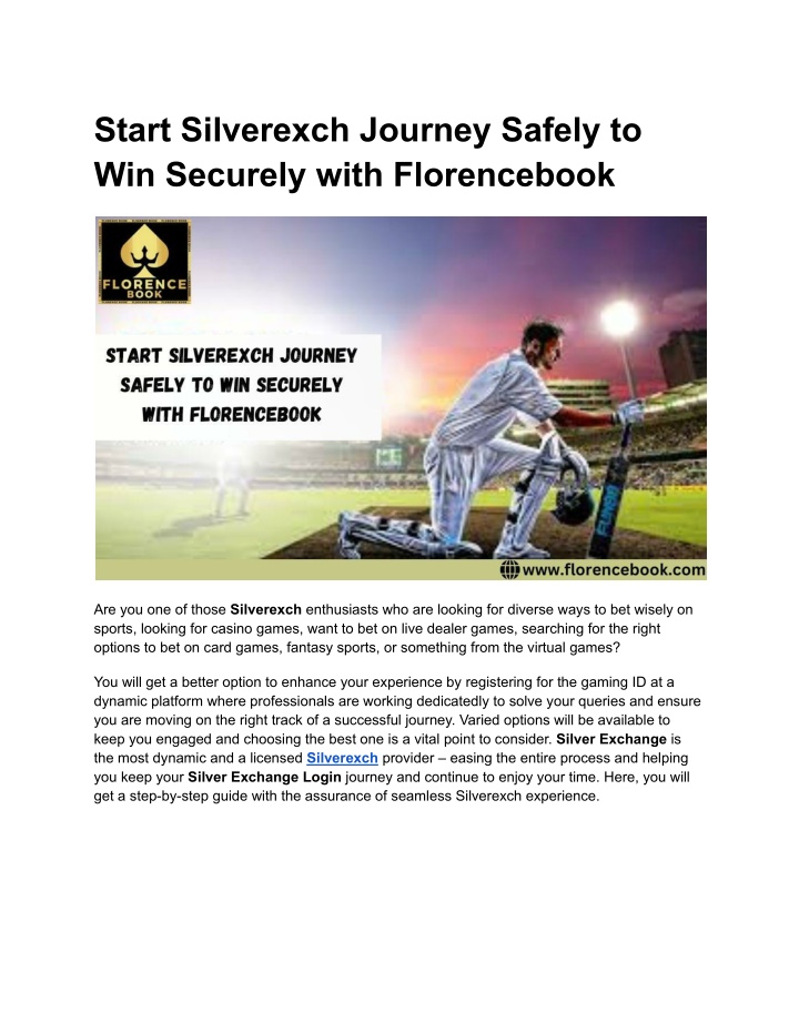 start silverexch journey safely to win securely n.w
