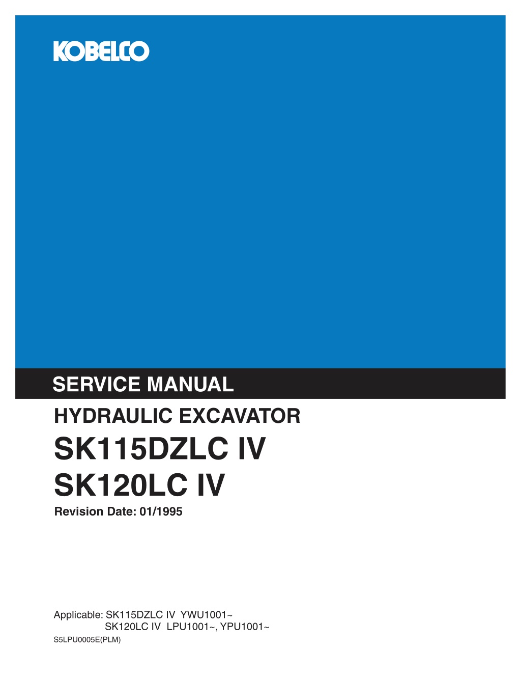 service manual hydraulic excavator l.w