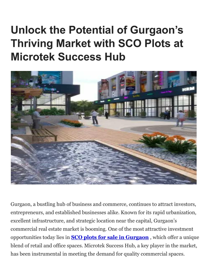 unlock the potential of gurgaon s thriving market n.w