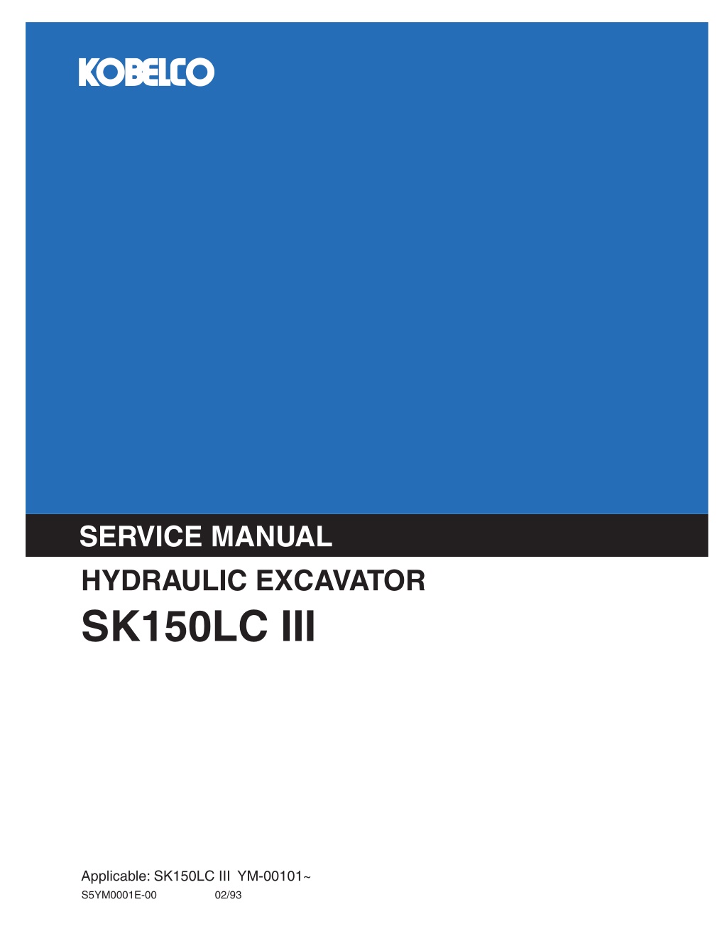 service manual hydraulic excavator l.w