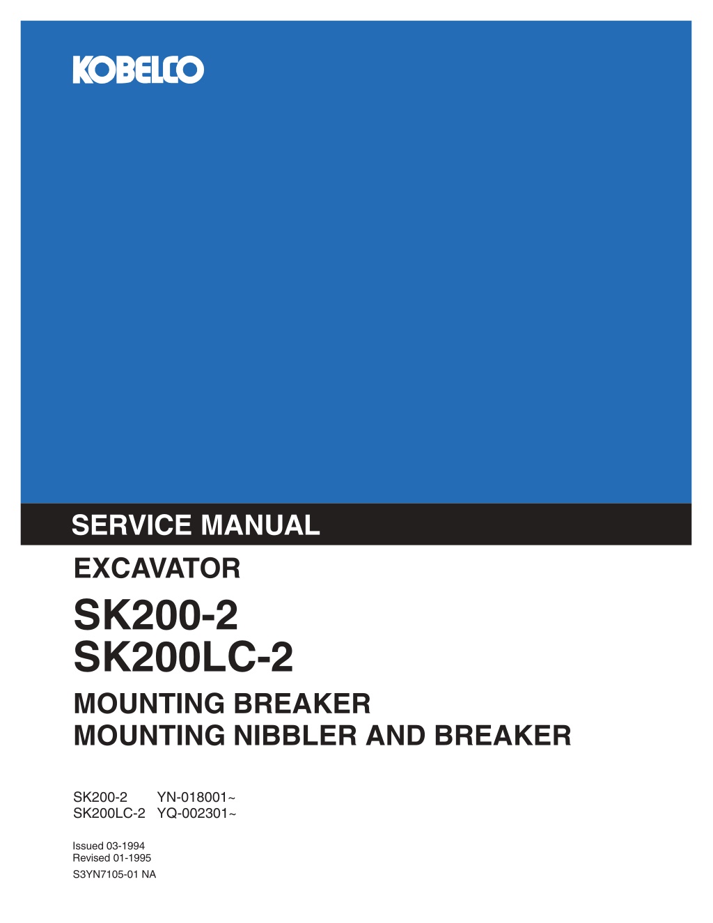 service manual excavator l.w