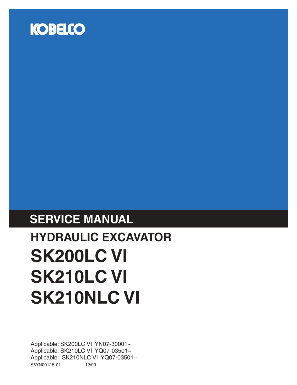 service manual hydraulic excavator l.w