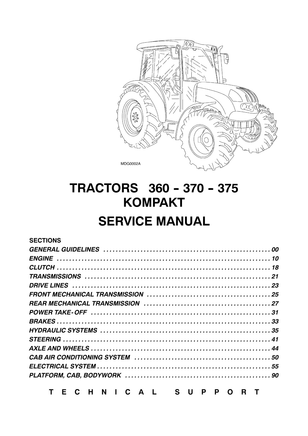 tractors 360 370 375 kompakt service manual l.w