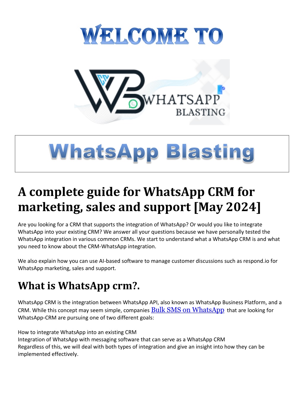 a complete guide for whatsapp crm for marketing l.w