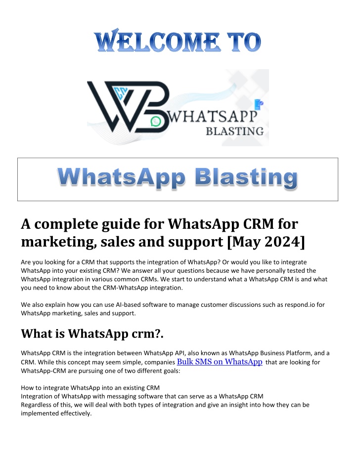 a complete guide for whatsapp crm for marketing n.w