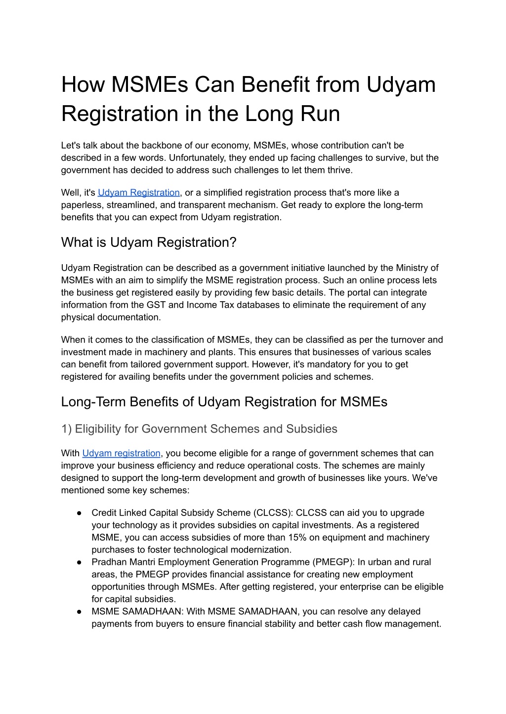 how msmes can benefit from udyam registration l.w