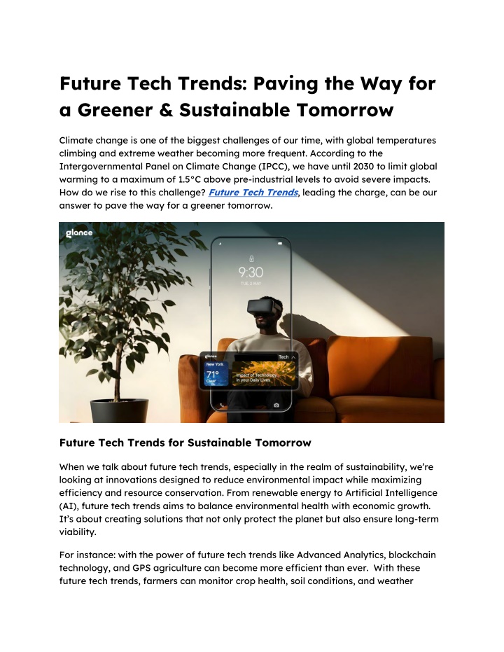 future tech trends paving the way for a greener n.w