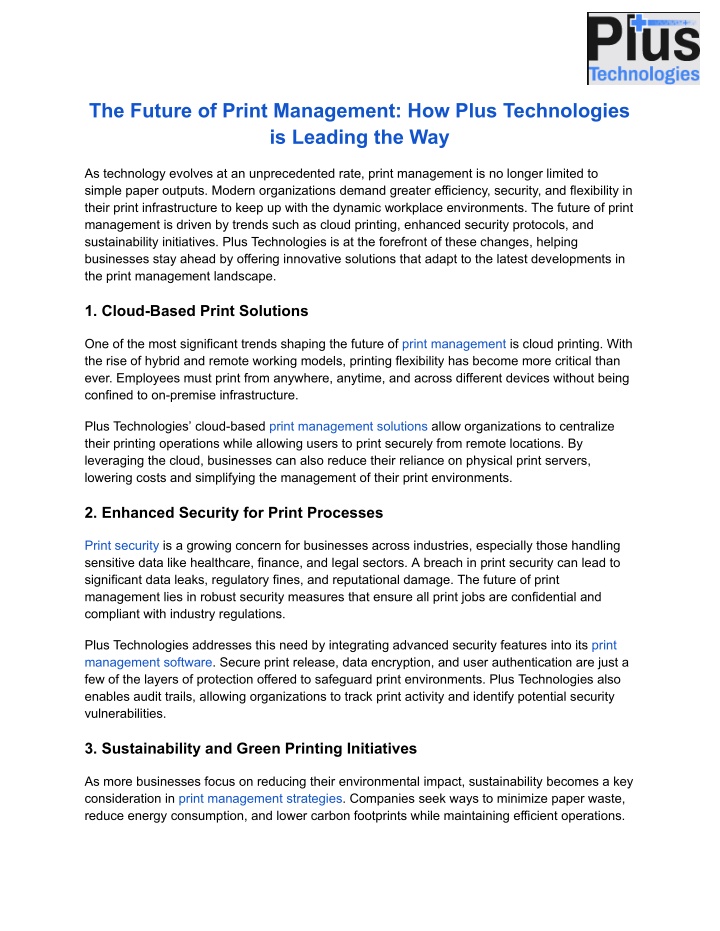the future of print management how plus n.w