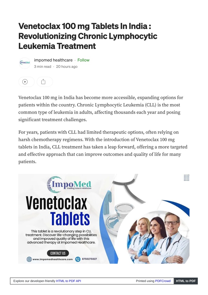 venetoclax 100 mg tablets in india n.w