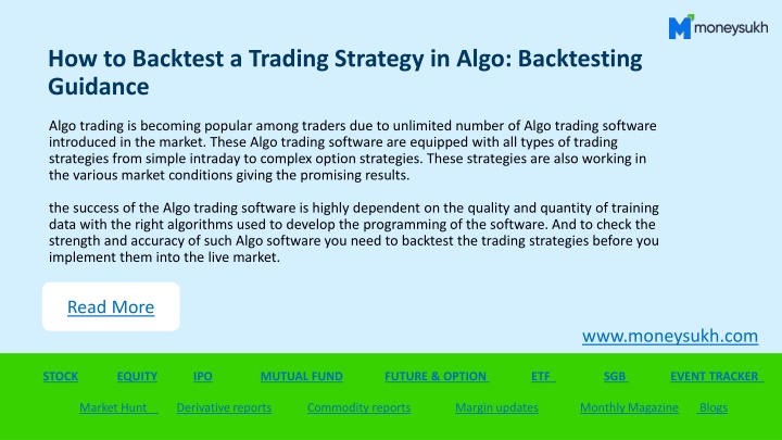 how to backtest a trading strategy in algo n.w