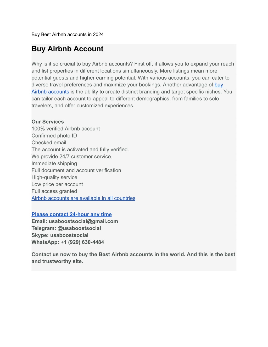 buy best airbnb accounts in 2024 l.w