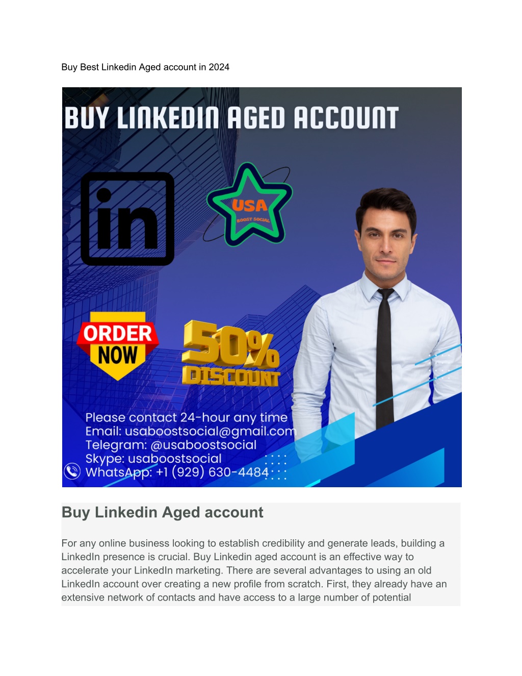 buy best linkedin aged account in 2024 l.w