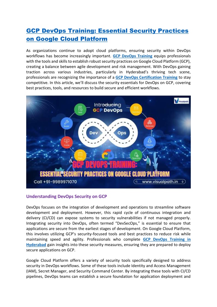 gcp devops training essential security practices n.w