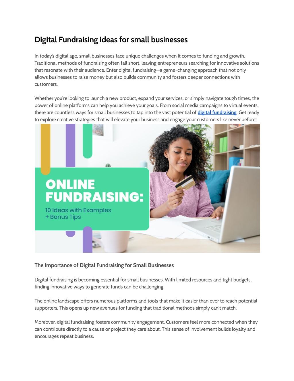 digital fundraising ideas for small businesses l.w