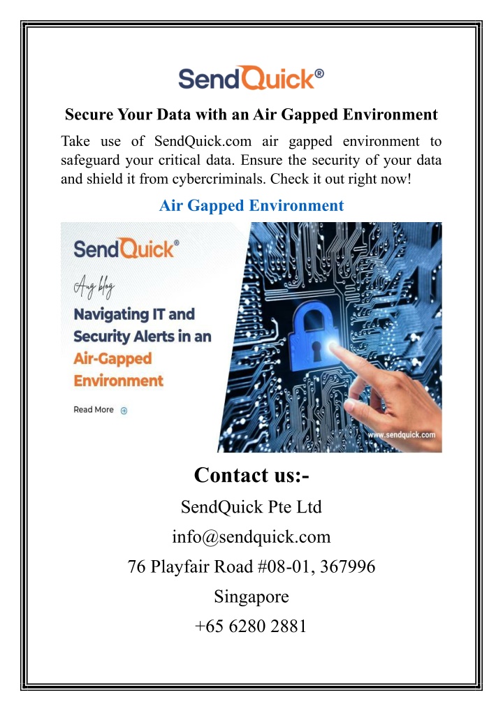 secure your data with an air gapped environment n.w