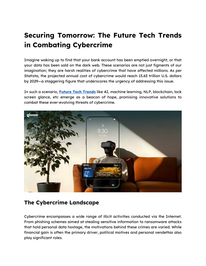 securing tomorrow the future tech trends n.w