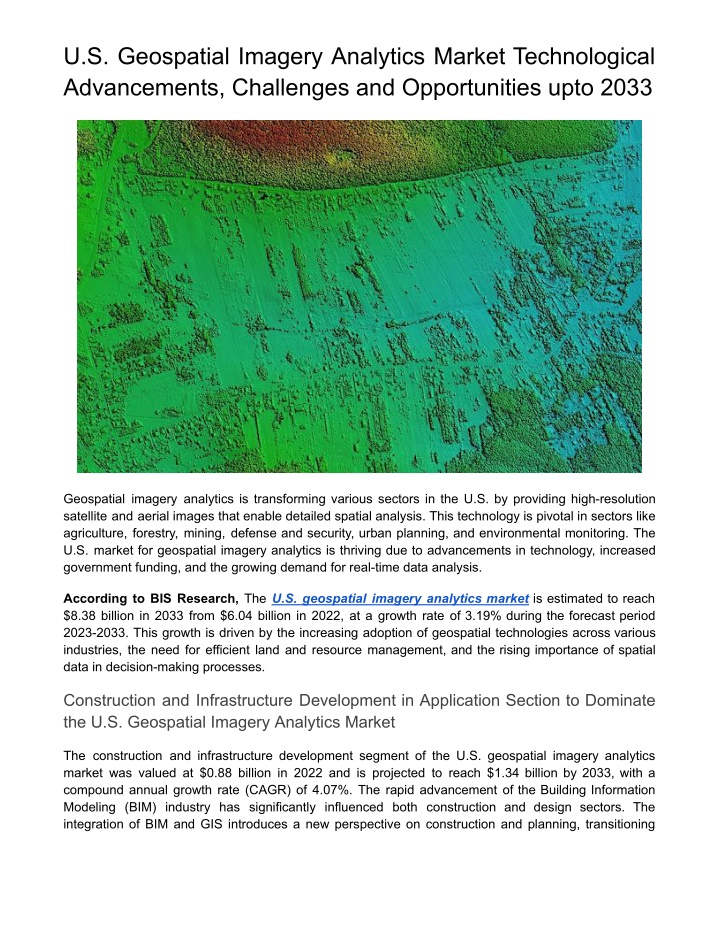 u s geospatial imagery analytics market n.w