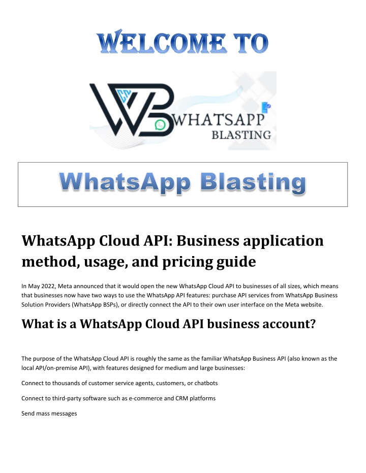 whatsapp cloud api business application method n.w