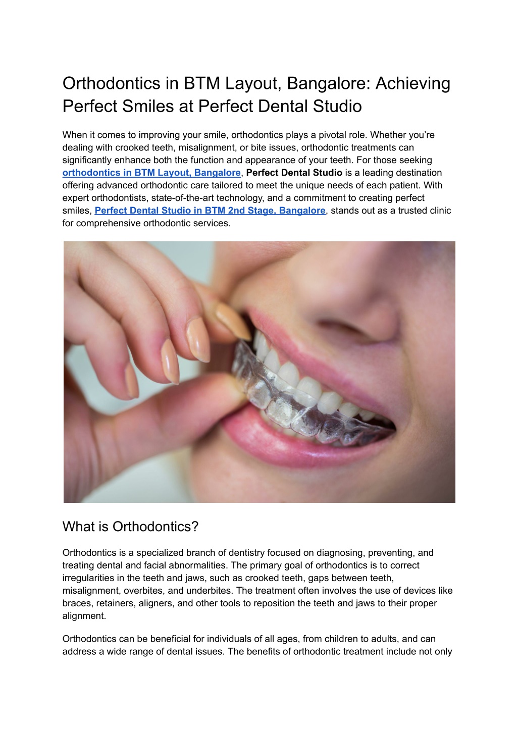 orthodontics in btm layout bangalore achieving l.w