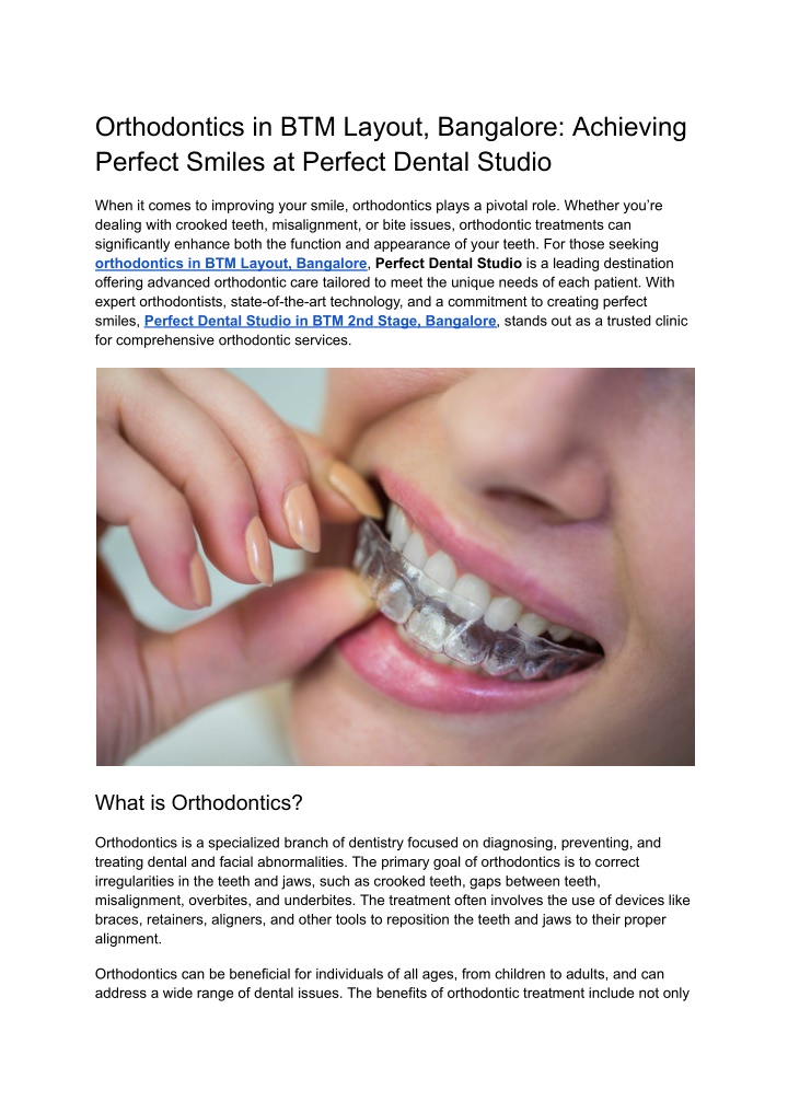 orthodontics in btm layout bangalore achieving n.w