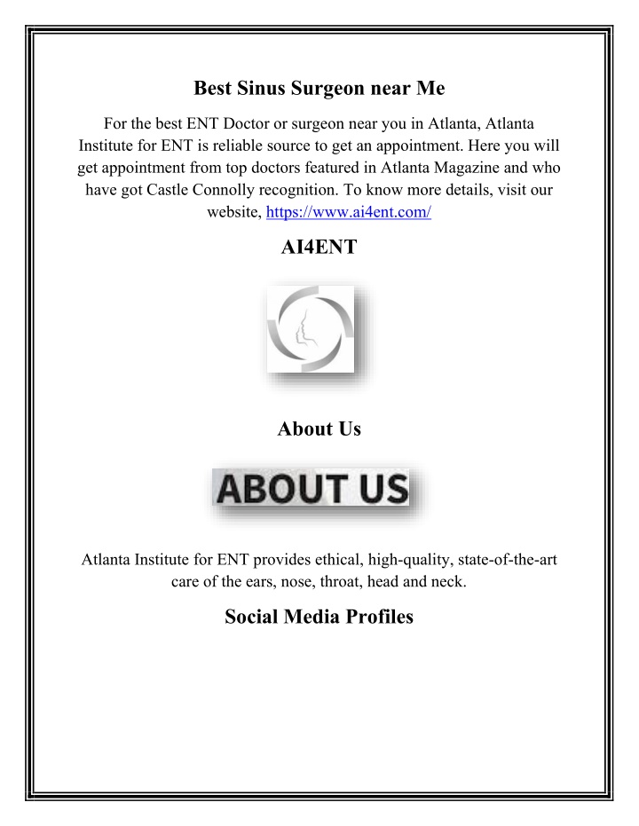 best sinus surgeon near me n.w