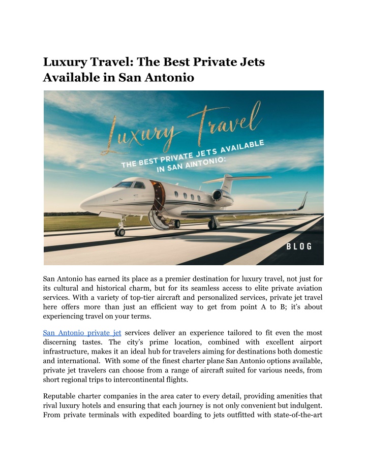 luxury travel the best private jets available n.w