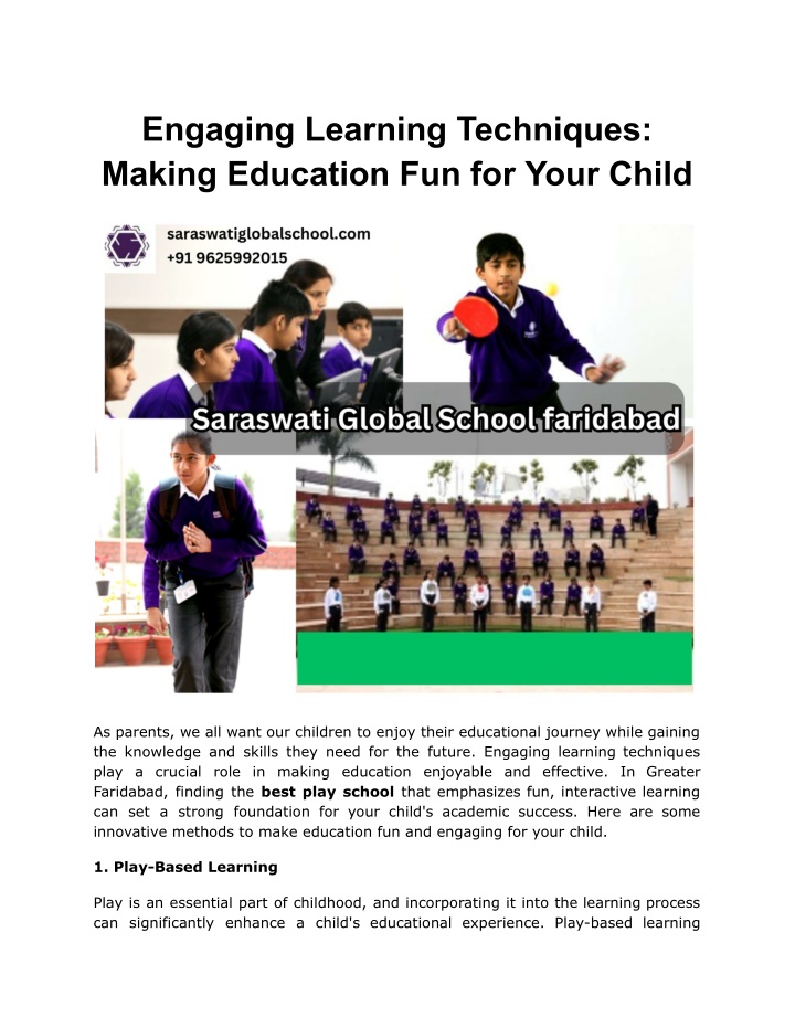 engaging learning techniques making education n.w