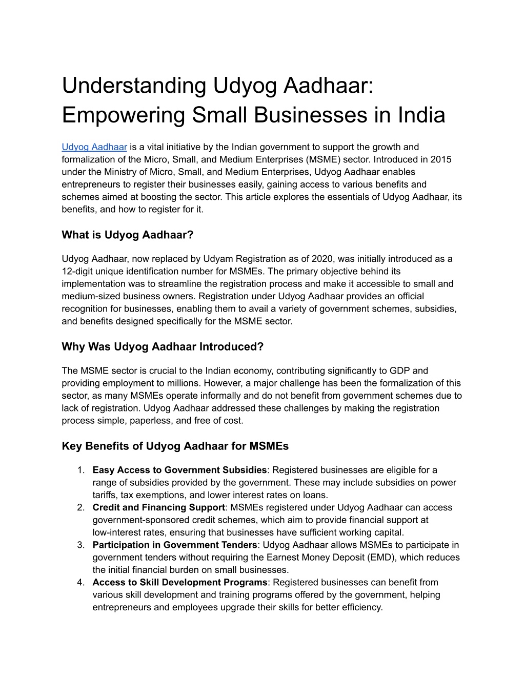 understanding udyog aadhaar empowering small l.w