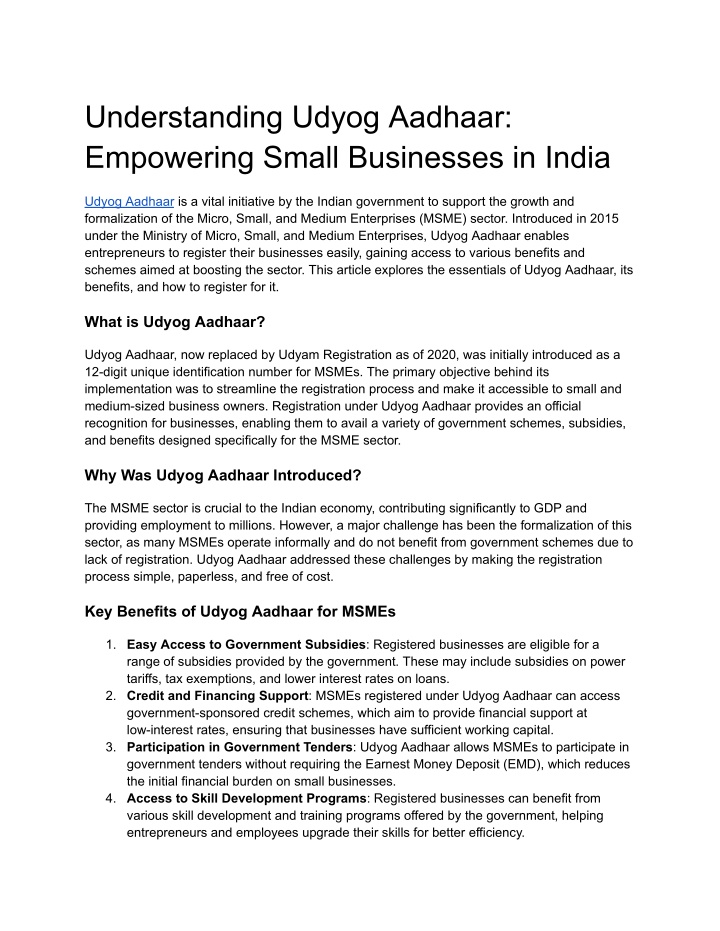 understanding udyog aadhaar empowering small n.w