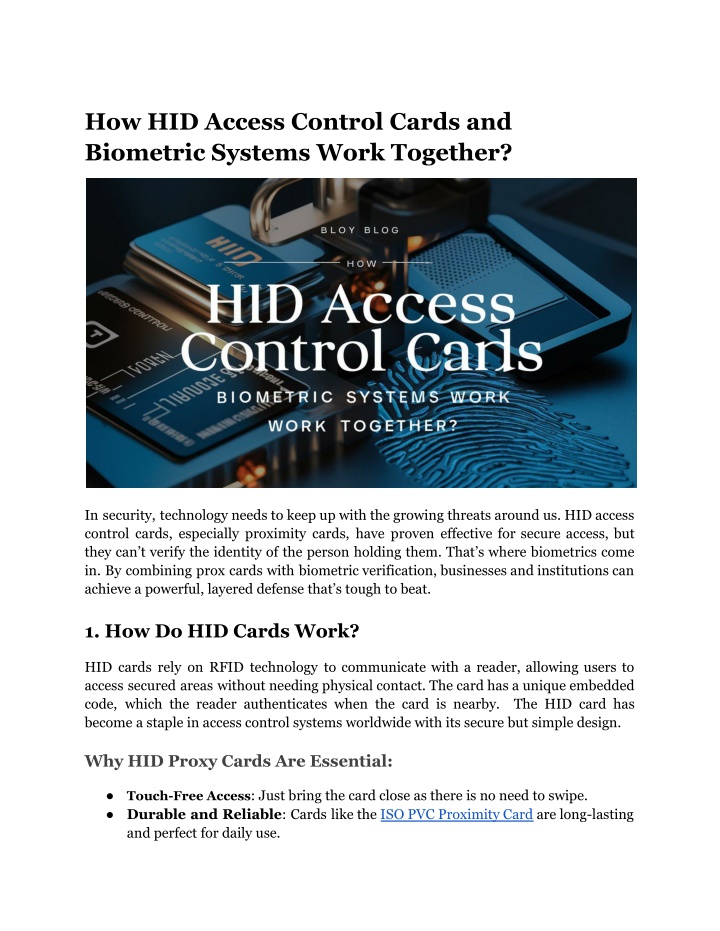 how hid access control cards and biometric n.w