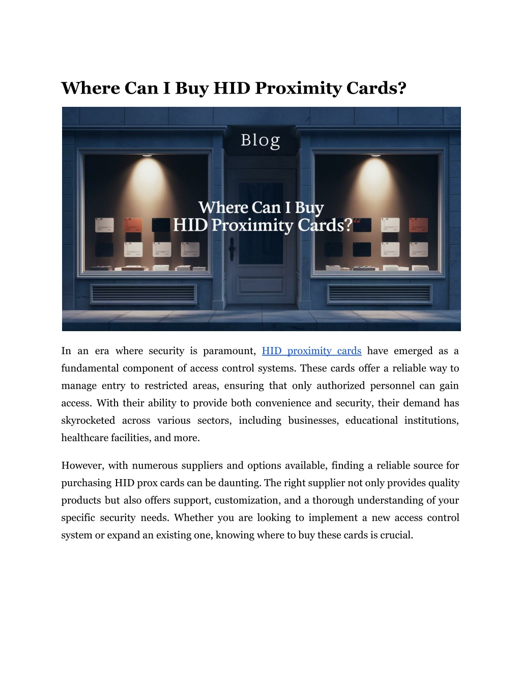 where can i buy hid proximity cards l.w