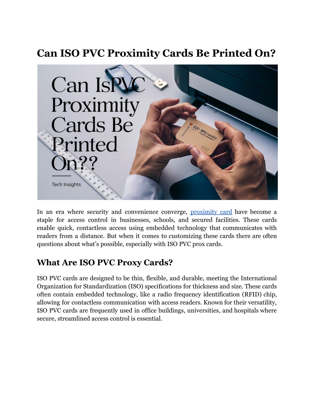 can iso pvc proximity cards be printed on l.w