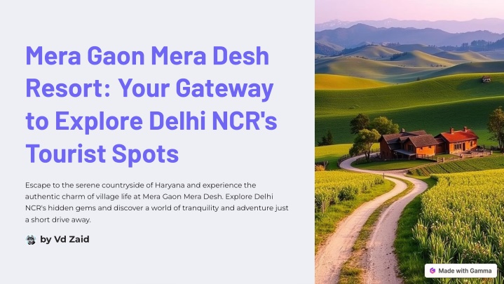 mera gaon mera desh resort your gateway n.w