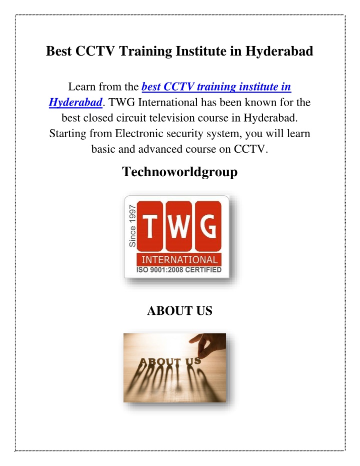 best cctv training institute in hyderabad n.w