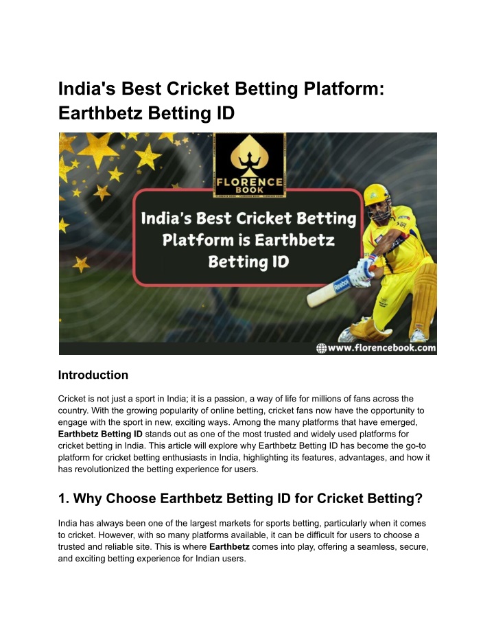 india s best cricket betting platform earthbetz n.w