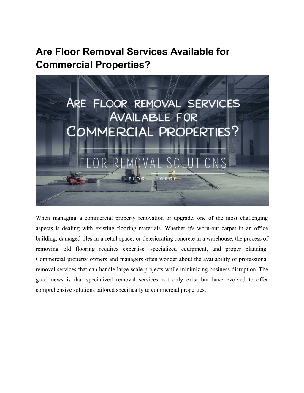 are floor removal services available l.w