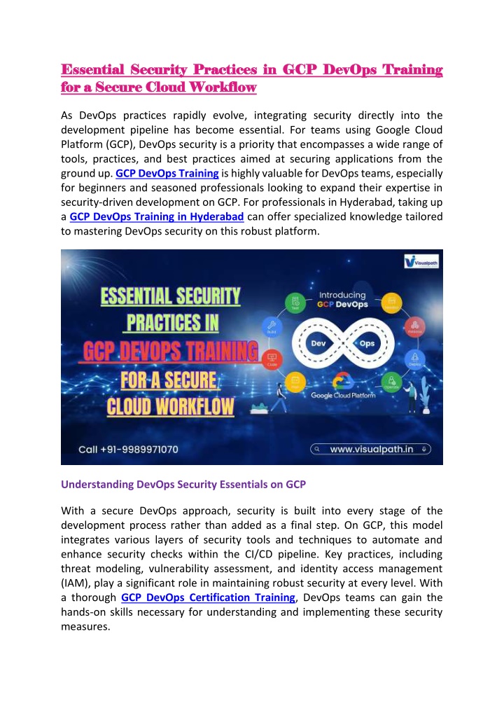 essential security practices in gcp devops n.w