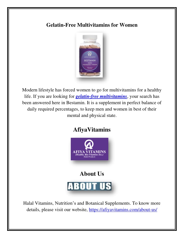 gelatin free multivitamins for women n.w