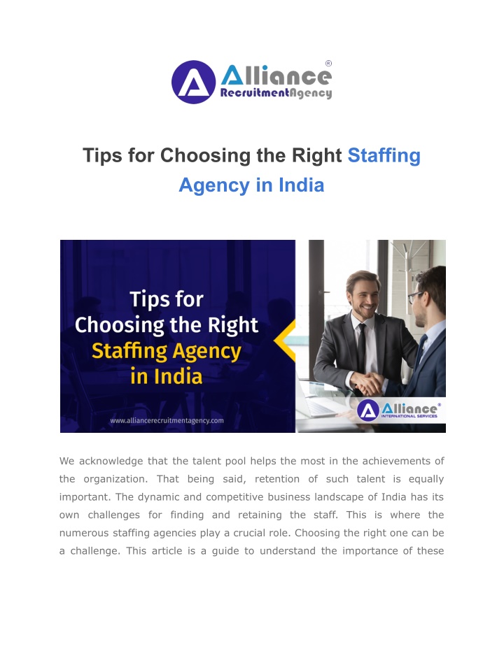 tips for choosing the right staffing agency n.w