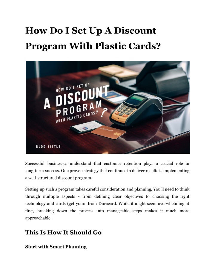 how do i set up a discount n.w