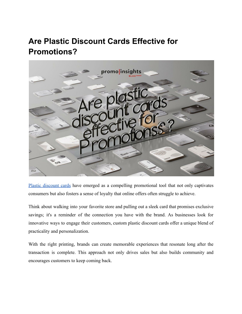 are plastic discount cards effective l.w